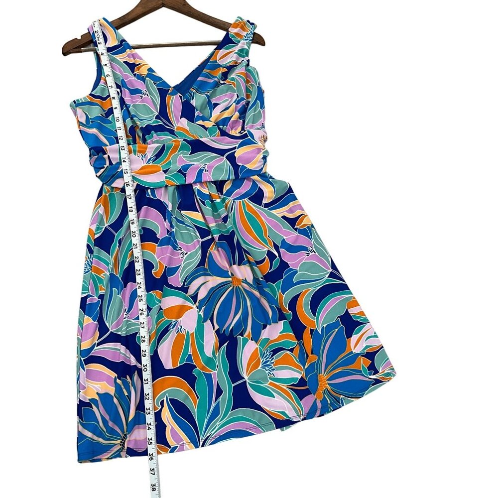 Cappagallo Womens Floral Dress S Blue/Lilac Multi-Color - Picture 7 of 7